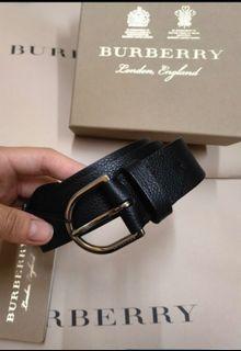 Authentic Burberry Mens Nova Check Beige Leather Belt Size 46 / 115