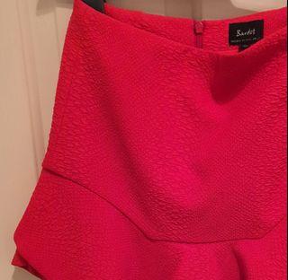 Bardot Red frill skirt