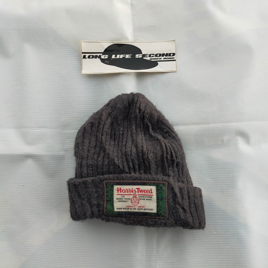 Beanie hat kupluk harris tweed second 