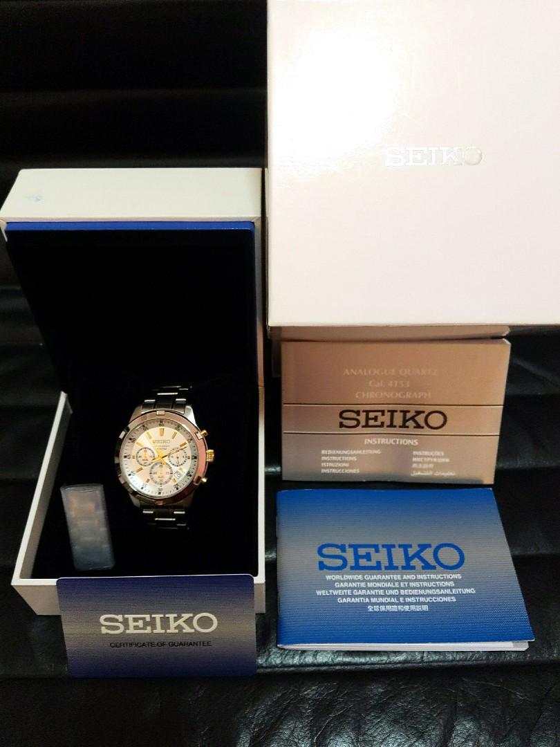 BRAND NEW] Seiko Analogue Quartz Chronograph Cal. 4T53, Luxury, Watches on  Carousell