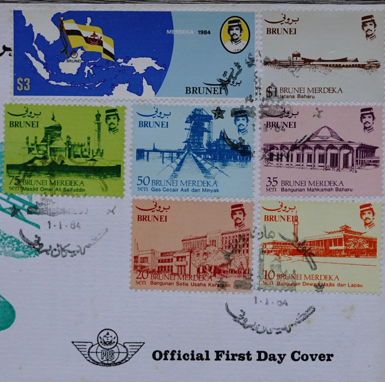 Brunei Merdeka First Day cover dated 1984, Hobbies & Toys, Collectibles ...