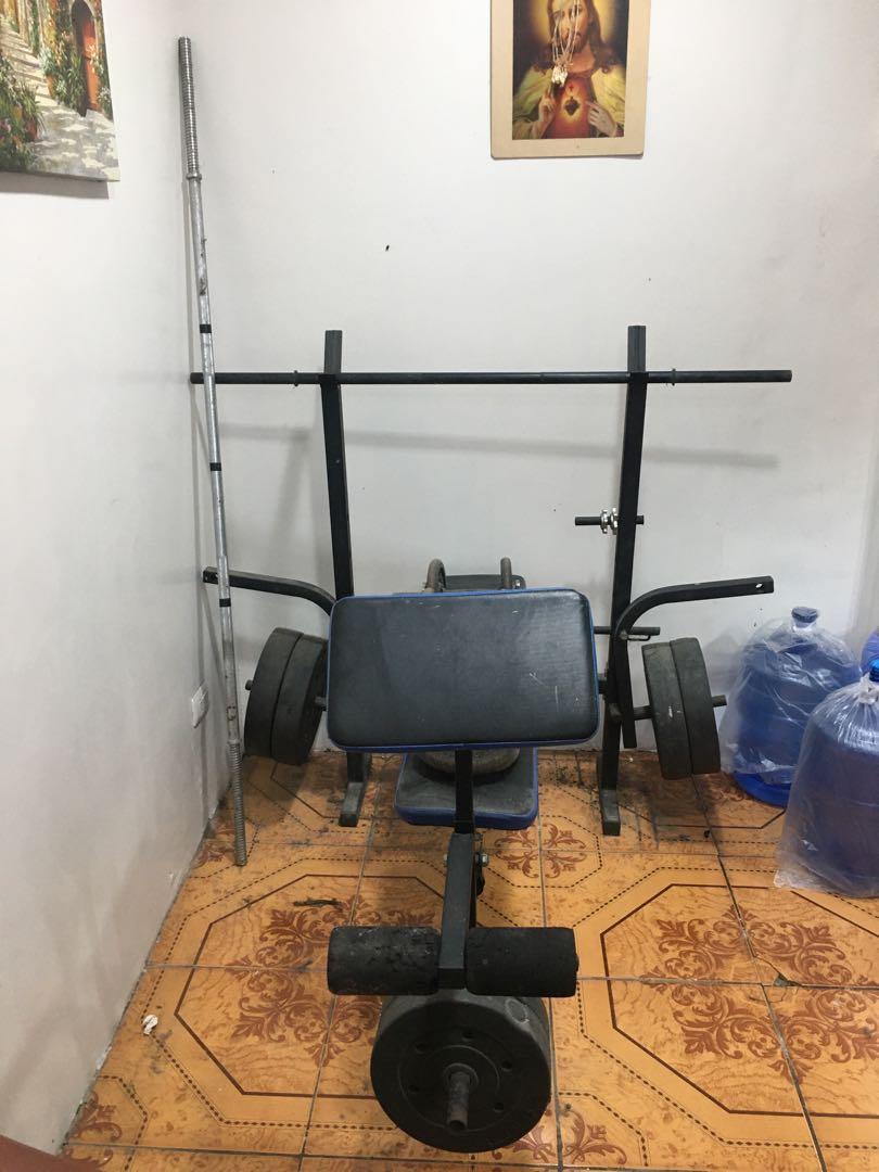 Cap Strength FMS 100 Standard Workout Bench with 100lb Weight Set