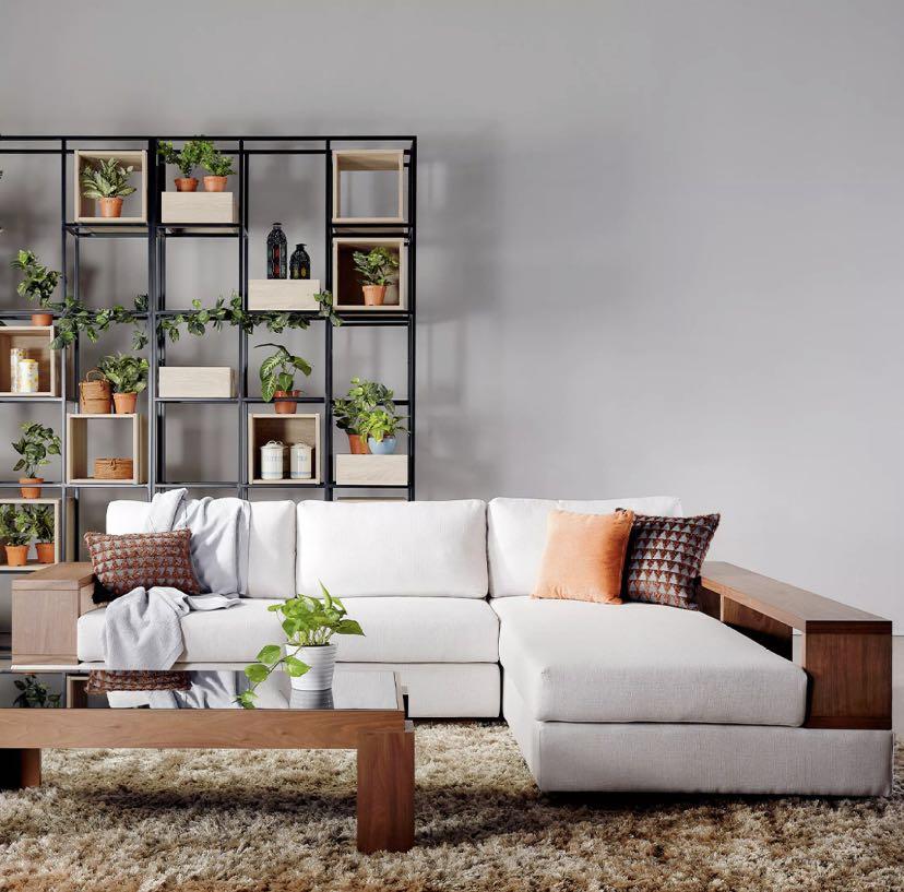 L shape cheap fabric sofa