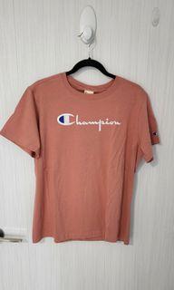 Champion peach pink embroidered logo t-shirt