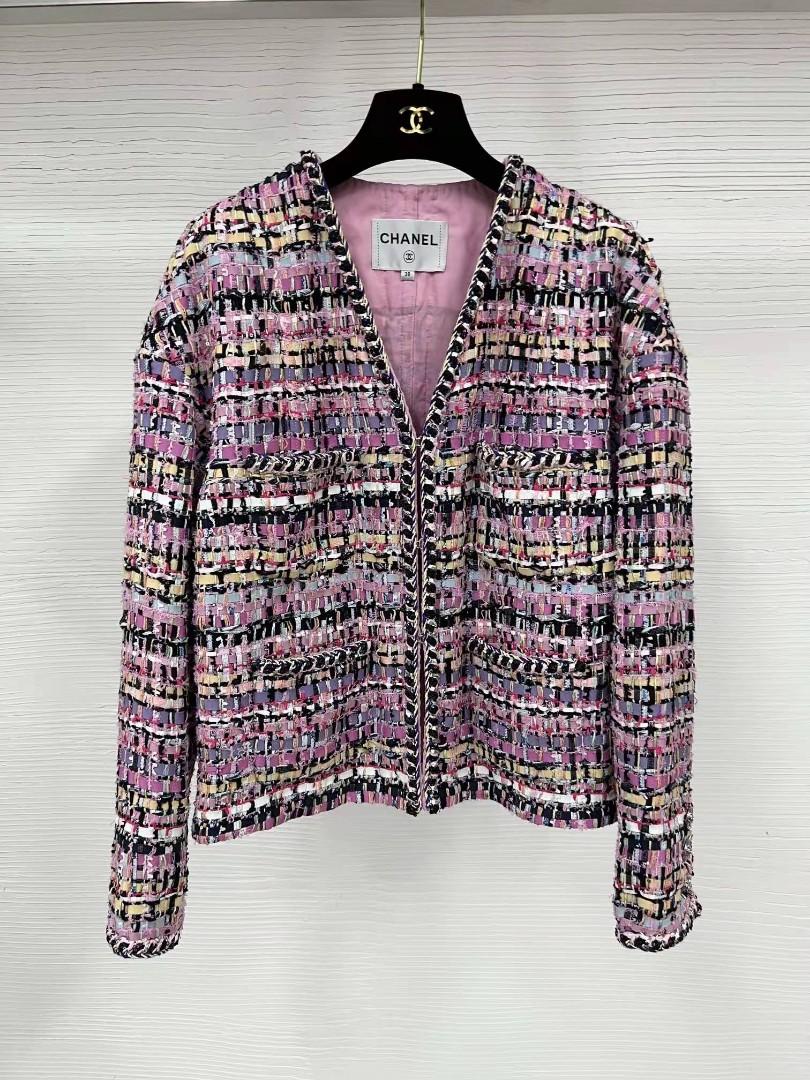Chanel Gold Red  Blue Egypt Collection Tweed Jacket with Gold Collar   Sellier
