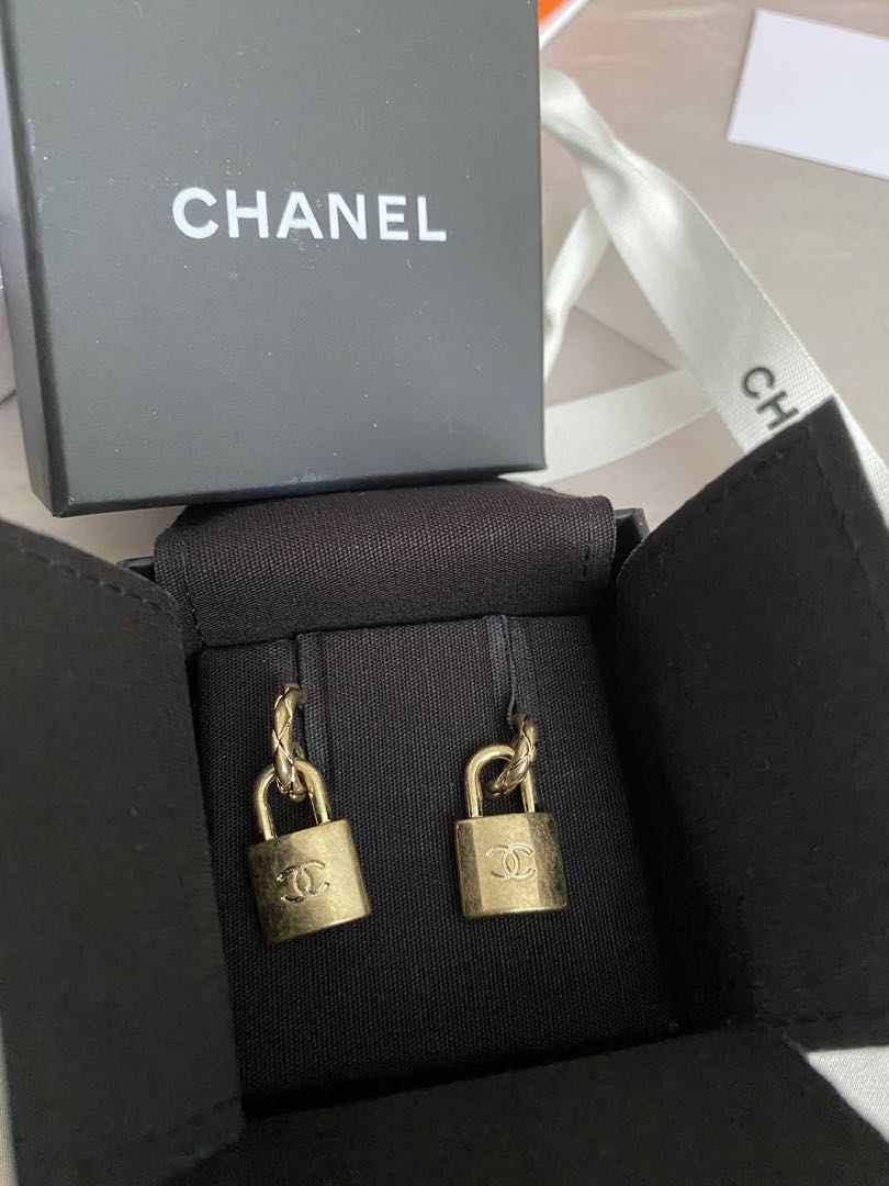 Chanel lock earrings sale