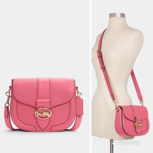 coach georgie saddle bag pink