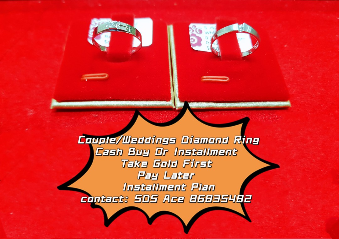 Diamond Couple Wedding Ring Installment Women s Fashion Jewelry Organisers Rings on Carousell