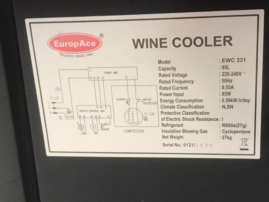EUROPACE WINE CHILLER 24 Bots, TV & Home Appliances, Kitchen Appliances