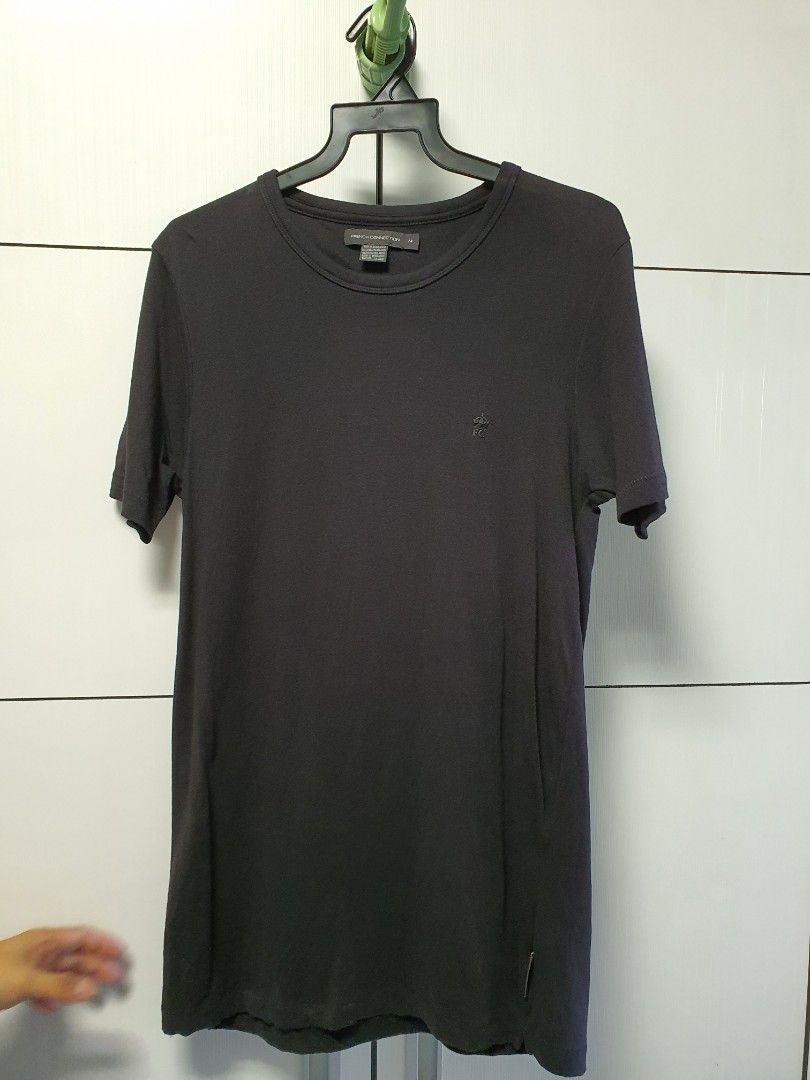 FCUK French Connection Black Tee, Men's 