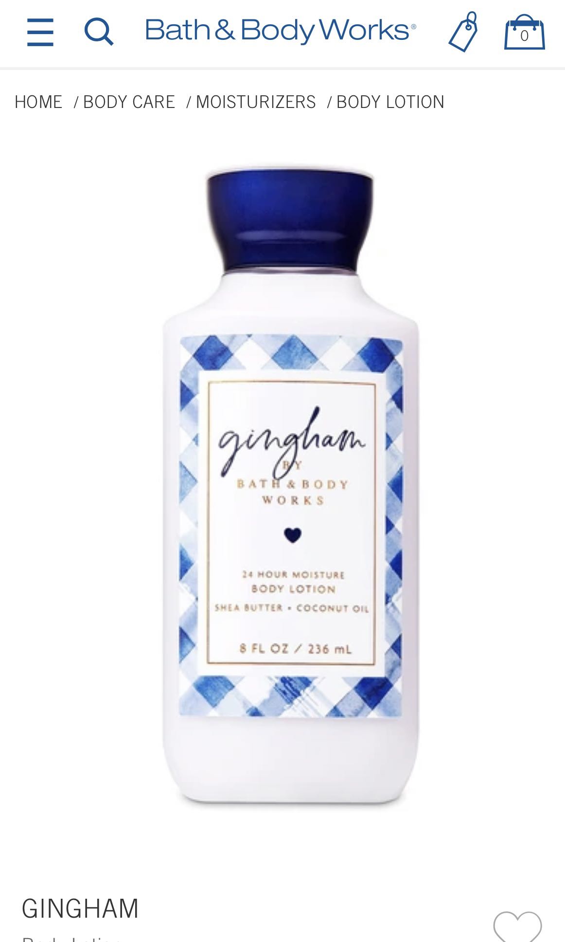 Gingham Body Lotion (236ml) by Bath & Body Works, Beauty & Personal