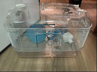 Hamster cage and accessories (wheel+tunnel+water bottle)
