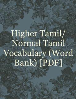 Higher Tamil/Normal Tamil Word Bank (Vocabulary) [PDF]