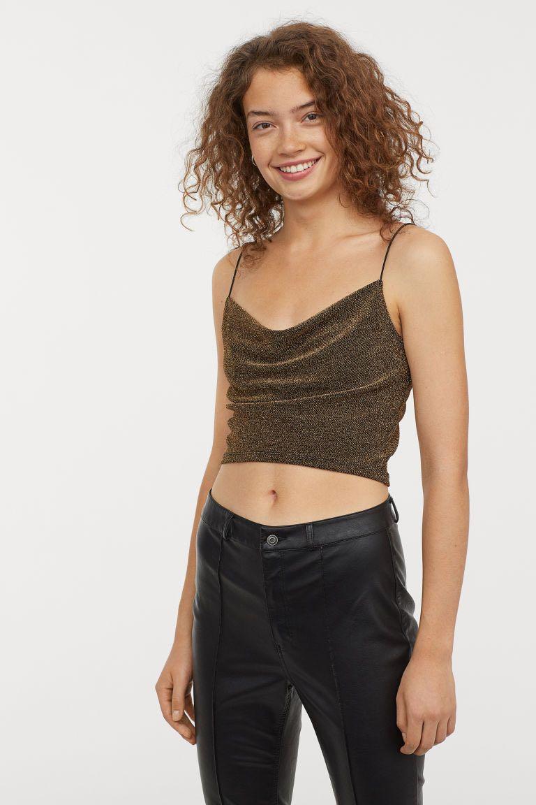 H&m glitter discount crop top