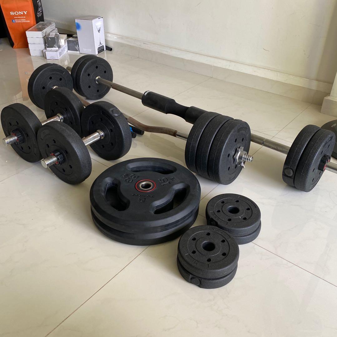 JX Fitness set, Sports Equipment, Exercise & Fitness, Weights & Dumbbells  on Carousell