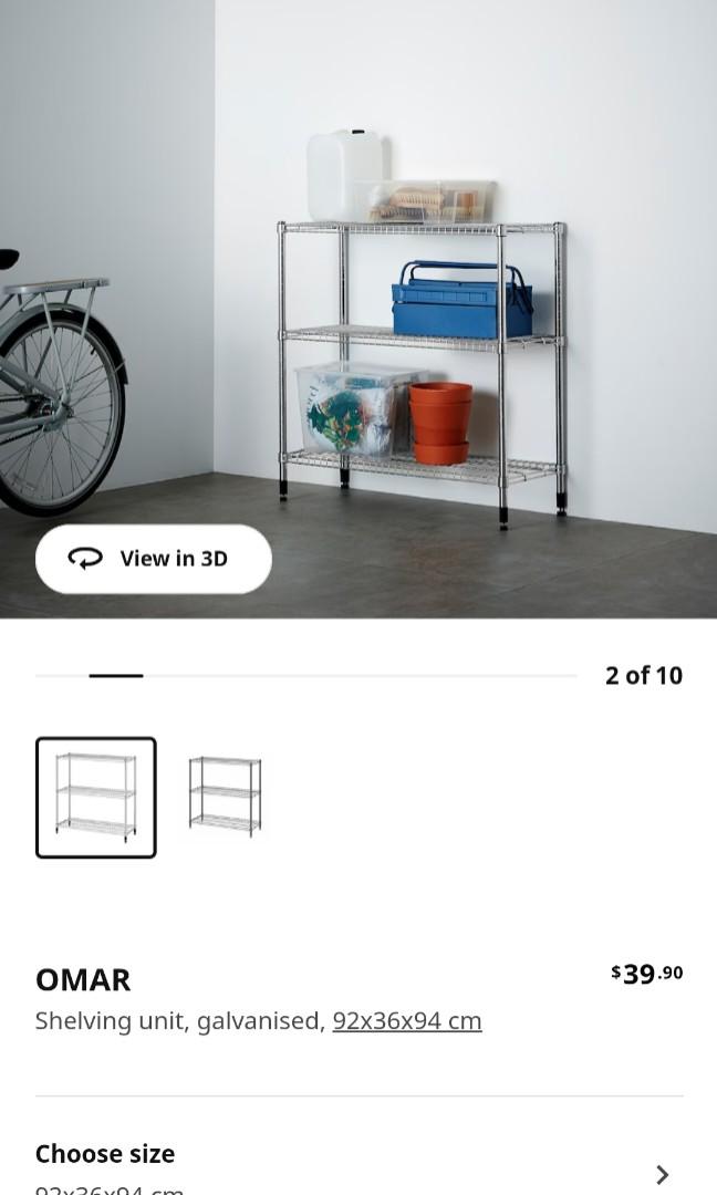 OMAR Shelving unit - galvanised 92x36x94 cm