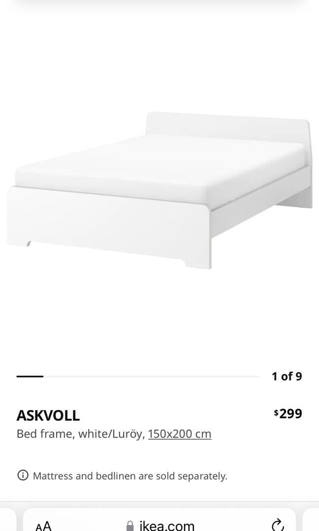 IKEA bed frame and mattress, Furniture & Home Living, Furniture, Bed