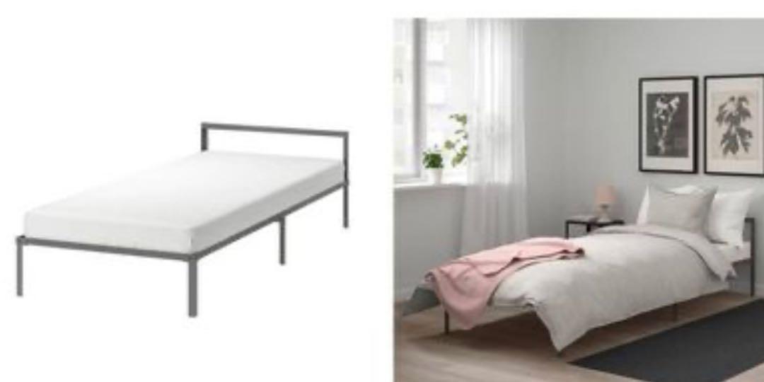 IKEA GRIMSBU (Single Bed Frame) + LURÖY (Slatted Bed Base), Furniture & Home Living, Furniture