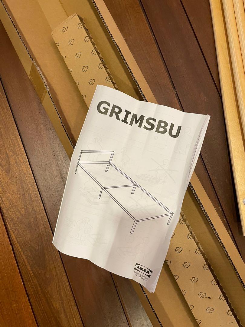 IKEA GRIMSBU (Single Bed Frame) + LURÖY (Slatted Bed Base), Furniture & Home Living, Furniture