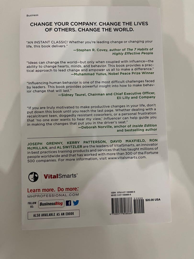 Influencer the new science of leading change hobbies toys books