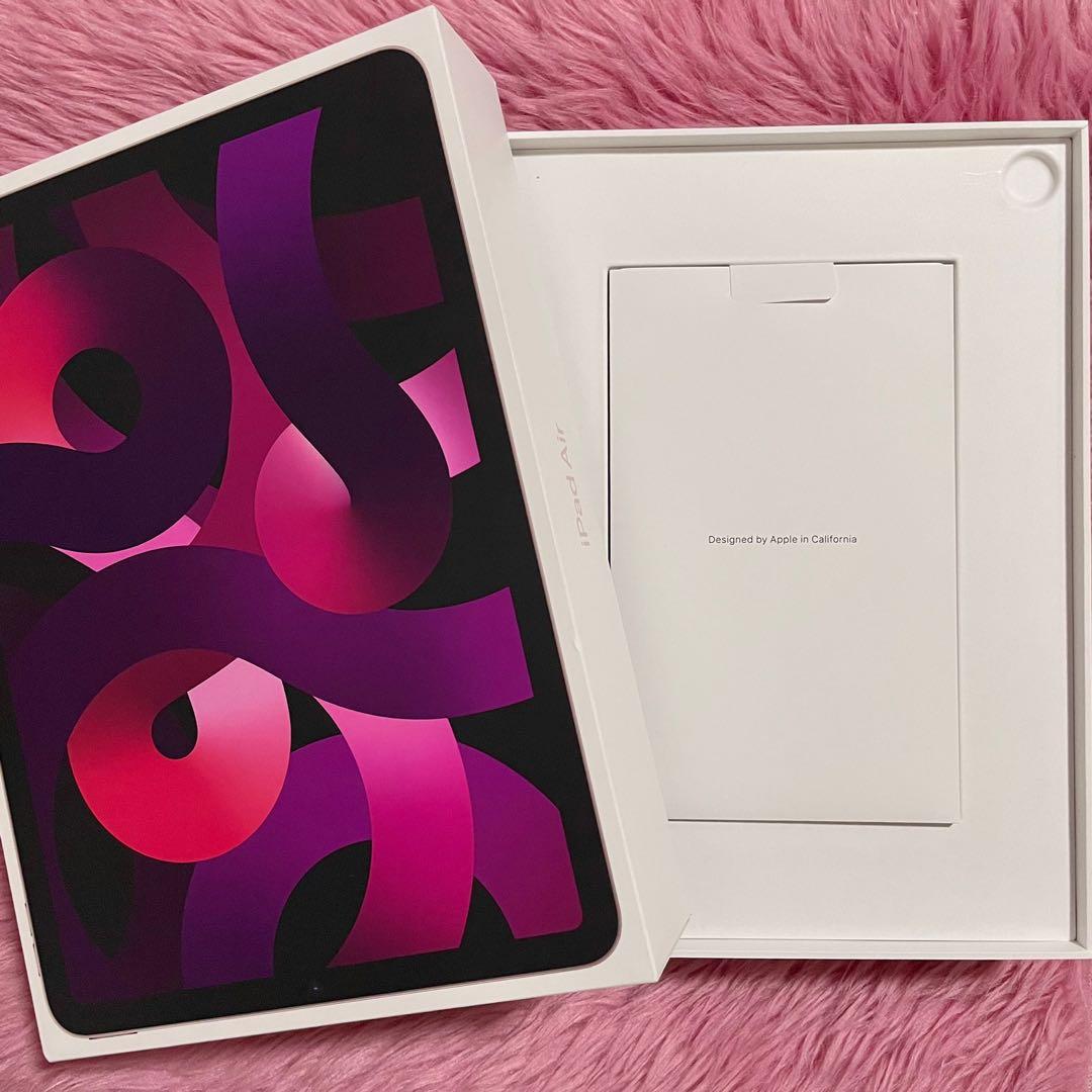 iPad Air 5th Gen PINK 256GB (Category: iPad) located in Mandaluyong City. Submitted by micmacmarket (Listing ID 1162173947, Image 2). Description: **ONE DAY OLD** iPad Air 5 (2022) PINK 256gb 💗 bought from I-Click Outlet Megamall yesterday, May 19 (see last photo for the receipt) 💗 opened the box for testing purposes but charger is not yet used (see 3rd photo) 💗 RFS: Impulsive buyer (excited much hahahuhu) will buy Macbook Air instead 😌.