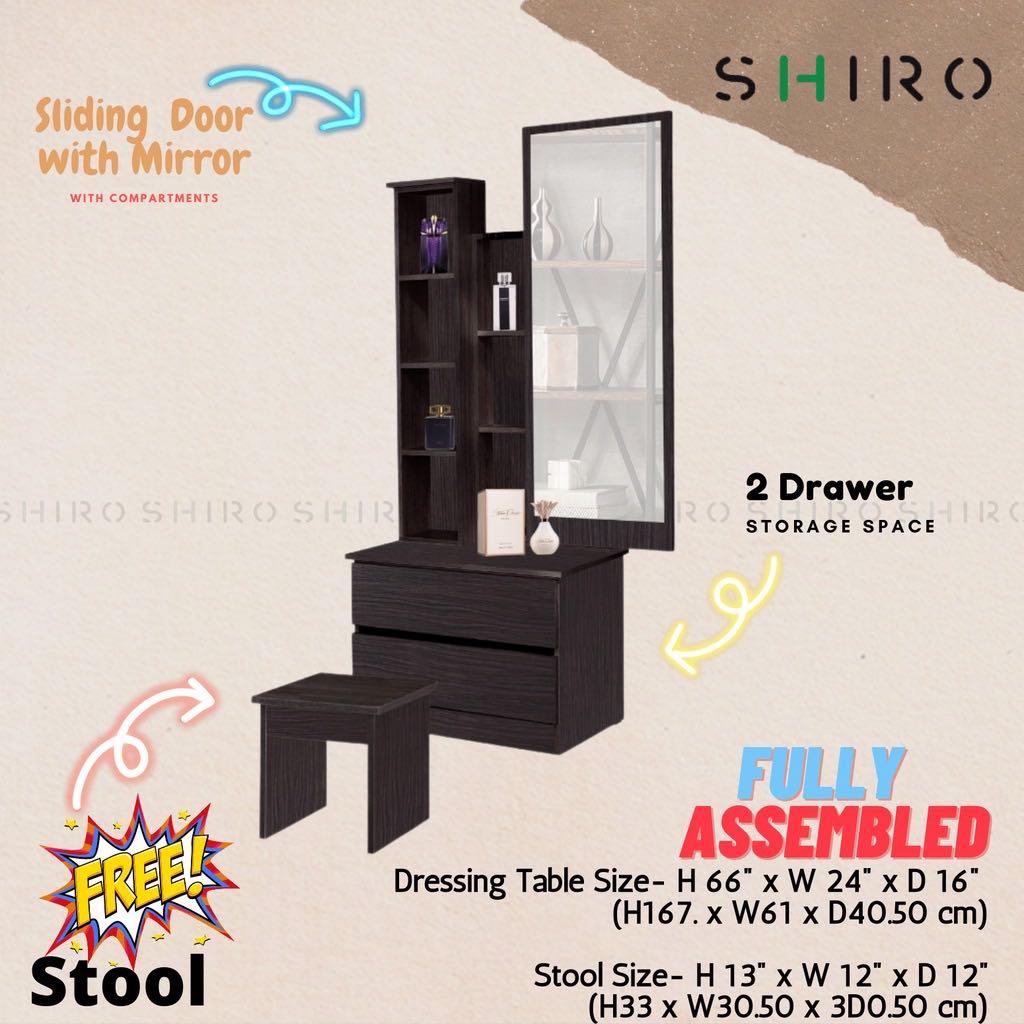 (Klang Valley free shipping/assembled unit) FETTY Dressing Table with 2