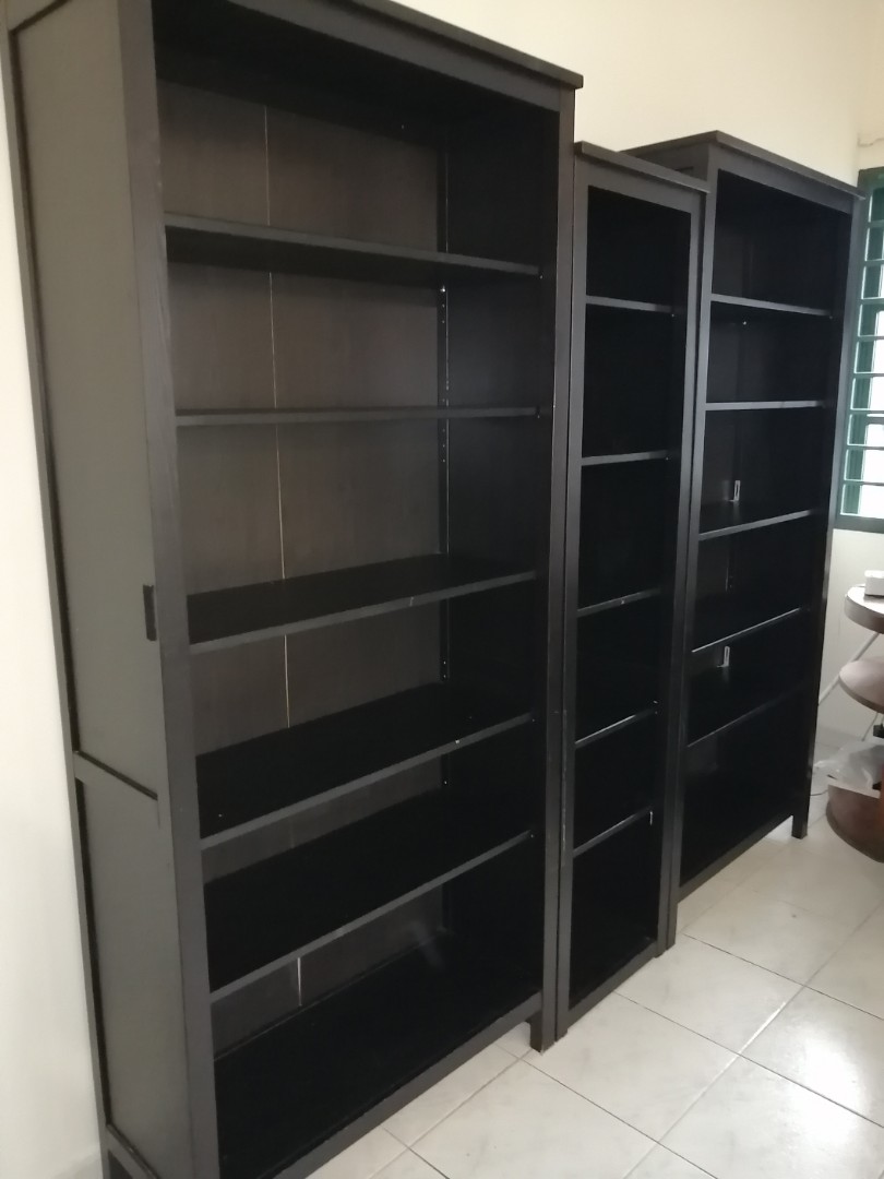 Large IKEA black bookcase, Furniture & Home Living, Furniture, Shelves