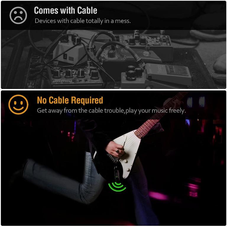 LEKATO Wireless Guitar System with 70 Channels Low Latency Guitar