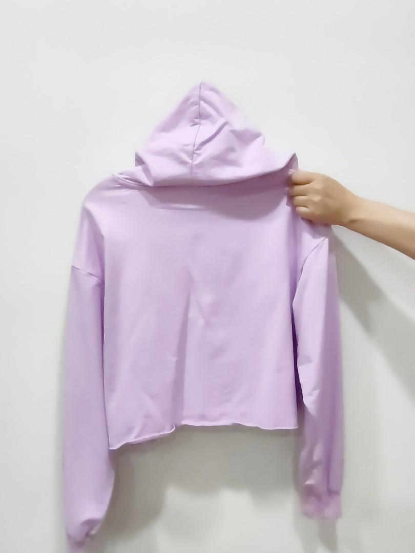 light purple crop hoodie