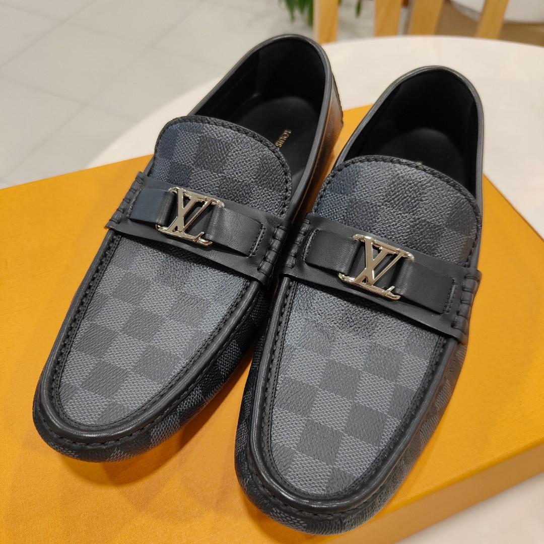 Louis Vuitton, Shoes, Louis Vuitton Damier Graphite Canvas Hockenheim  Moccasin 85 Lv95 Us