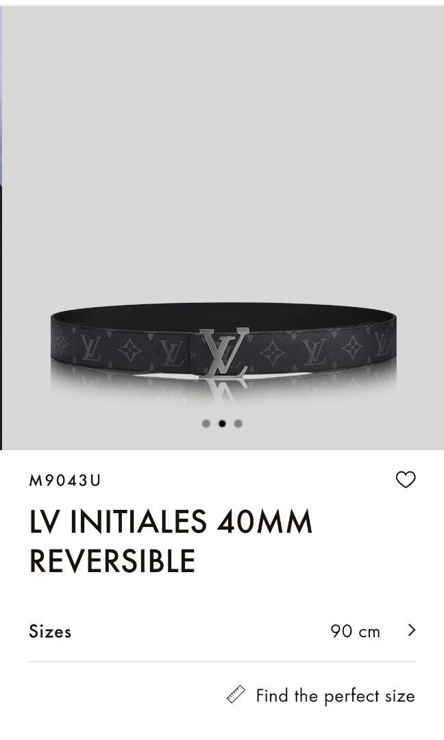 Louis Vuitton LV Initiales 40mm Reversible Belt White Monogram Canvas. Size 90 cm