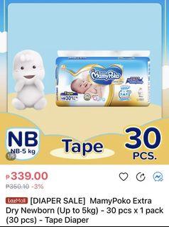 Mamypoko newborn diapers extra dry  29 pcs