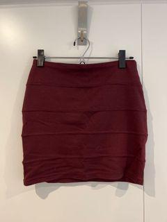 Maroon mini skirt