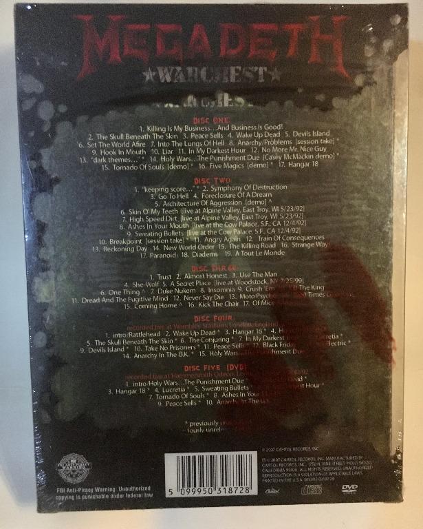 MEGADETH WARCHEST 4 CD Greatest + Live concert DVD 3D Bullet Cover