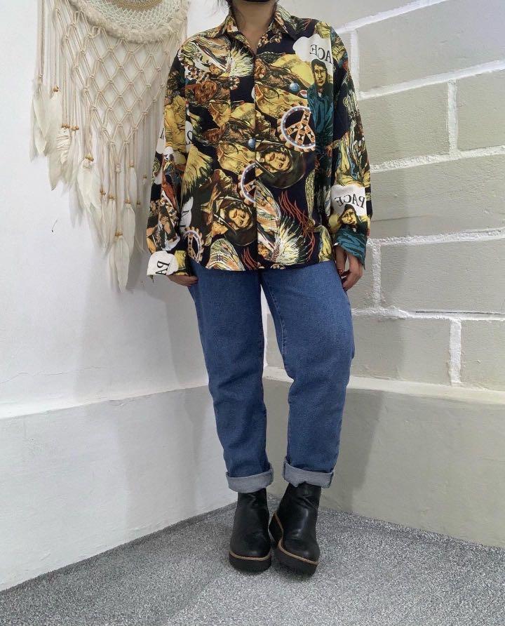 Moschino shirt vintage, Fesyen Wanita 