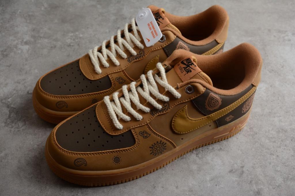 NIKE Air Force 1 low Wheat Gum Brown shoes Euro 36 45 Men s