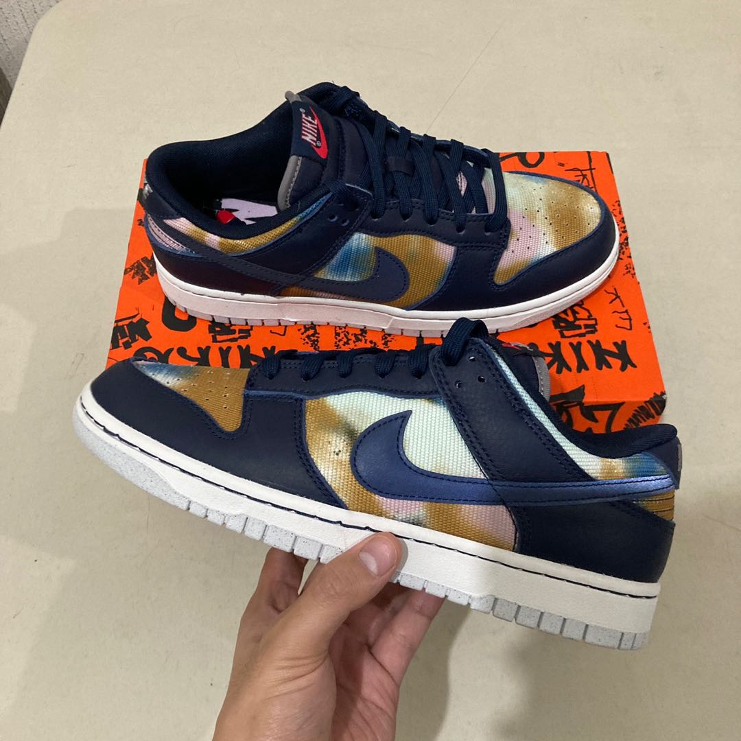 nike dunk low navy yellow