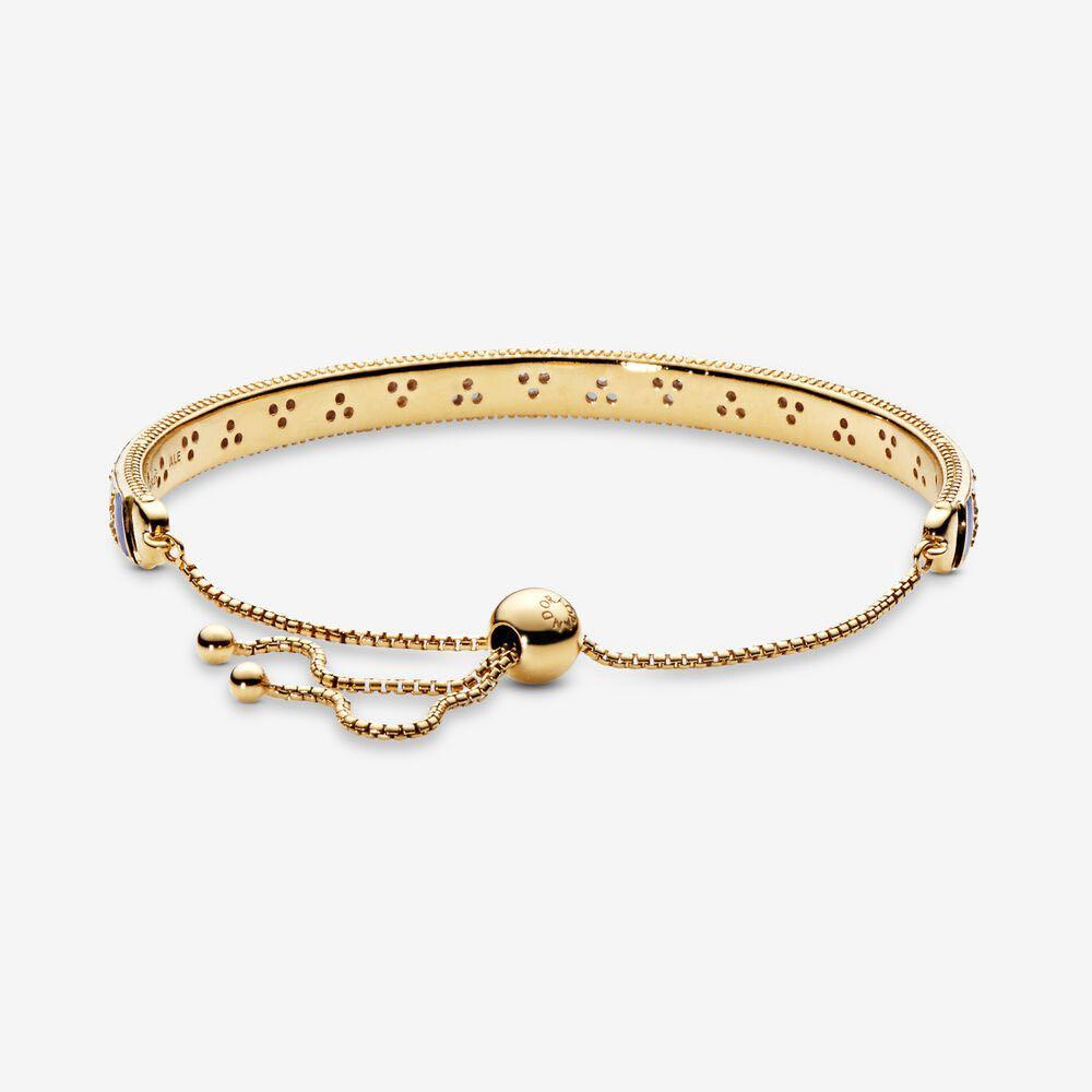 Pandora authentic Sales Blue Stripes Stone Slider Bracelet