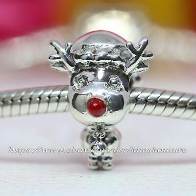 Pandora authentic Sales Red Nose Reindeer Charm Women s Fashion