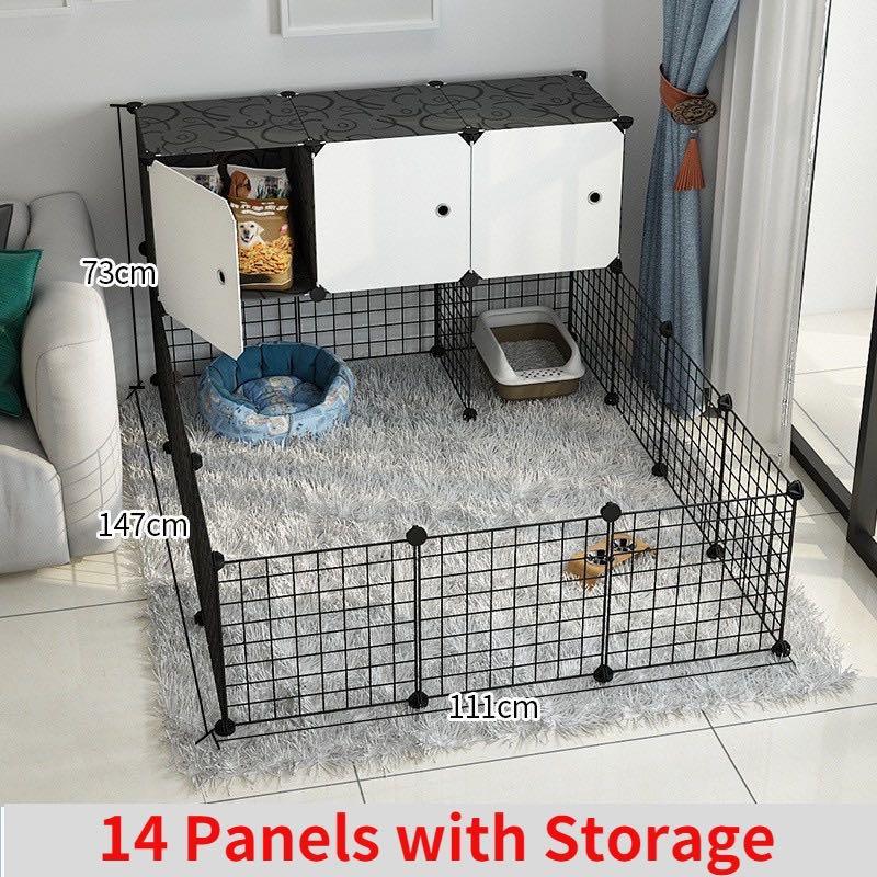 11panels with door/cage/ pet fence dogs rabbits cats guinea pig / pvc ...
