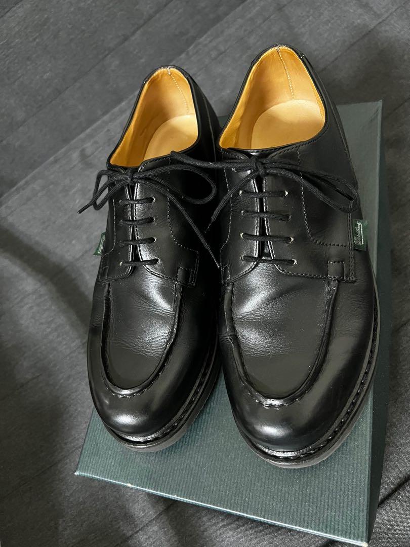 Paraboot Chambord Noir 黑色U-tip 皮鞋, 他的時尚, 鞋, 運動鞋在旋轉拍賣
