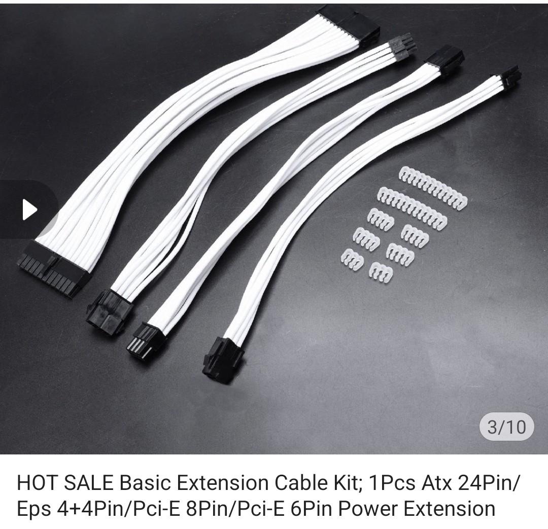 PC Extension Cable Set 30cm White, Computers & Tech, Parts & Accessories, Cables & Adaptors on