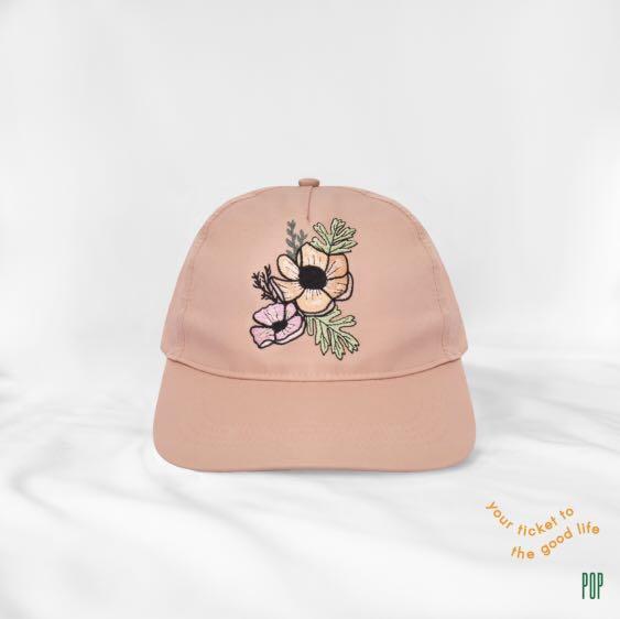 Pink Flower Cap, Fesyen Pria, Aksesoris 