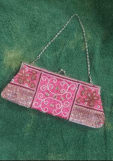 Pink vintage beaded bag