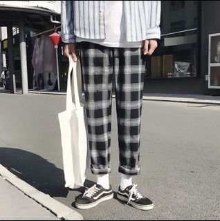 Mens casual plaid pants shop