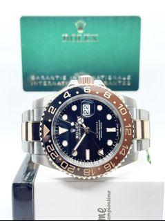 Pre Owned Rolex Oyster Gmt Master II 126711CHNR "Rootbeer" Black Dial Automatic Steel Casing Bracelet