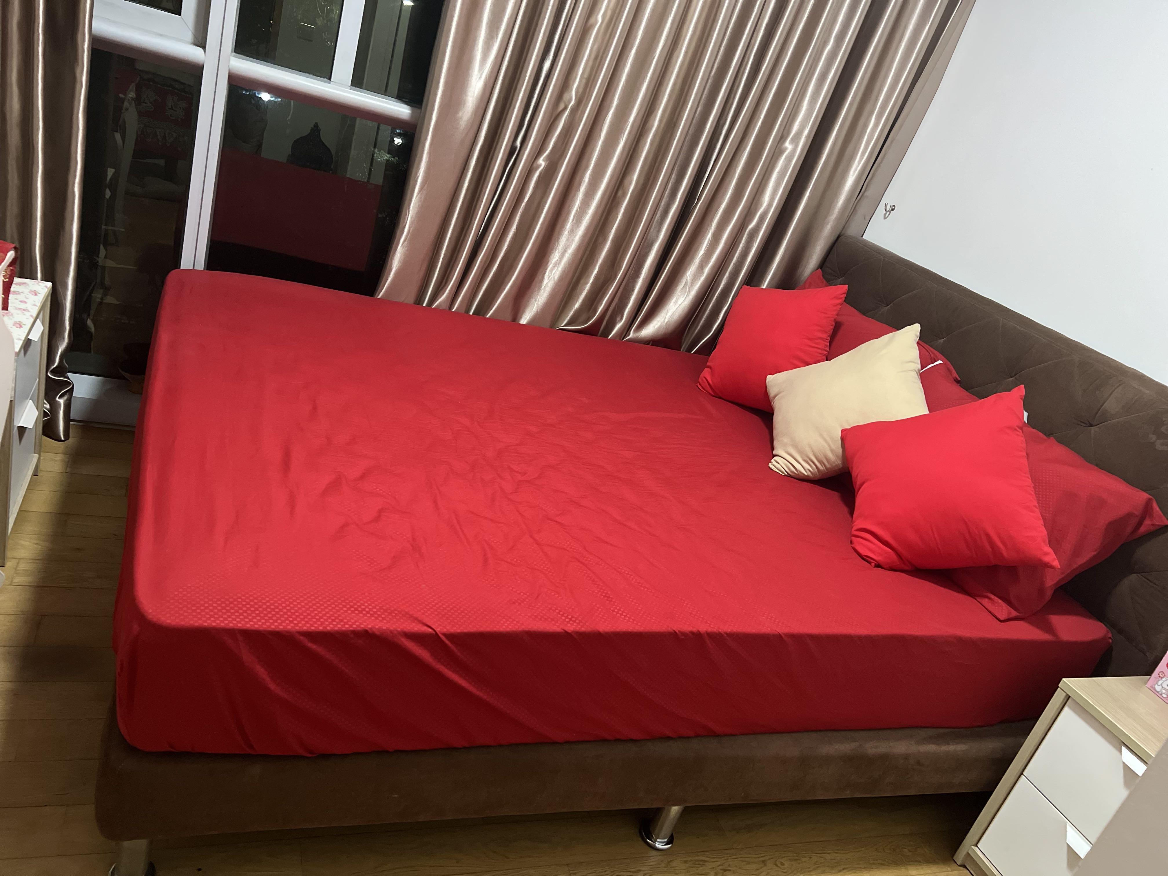 Queen size Bed with mattress, Furniture & Home Living, Furniture, Bed