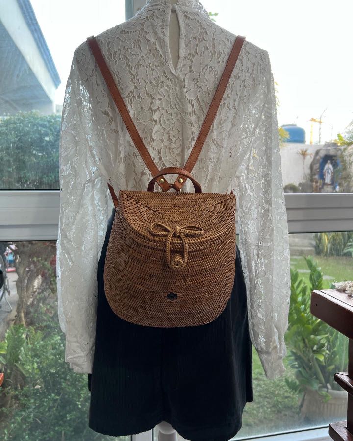 Rattan backpack, Women's Fashion, Bags & Wallets, Backpacks on Carousell