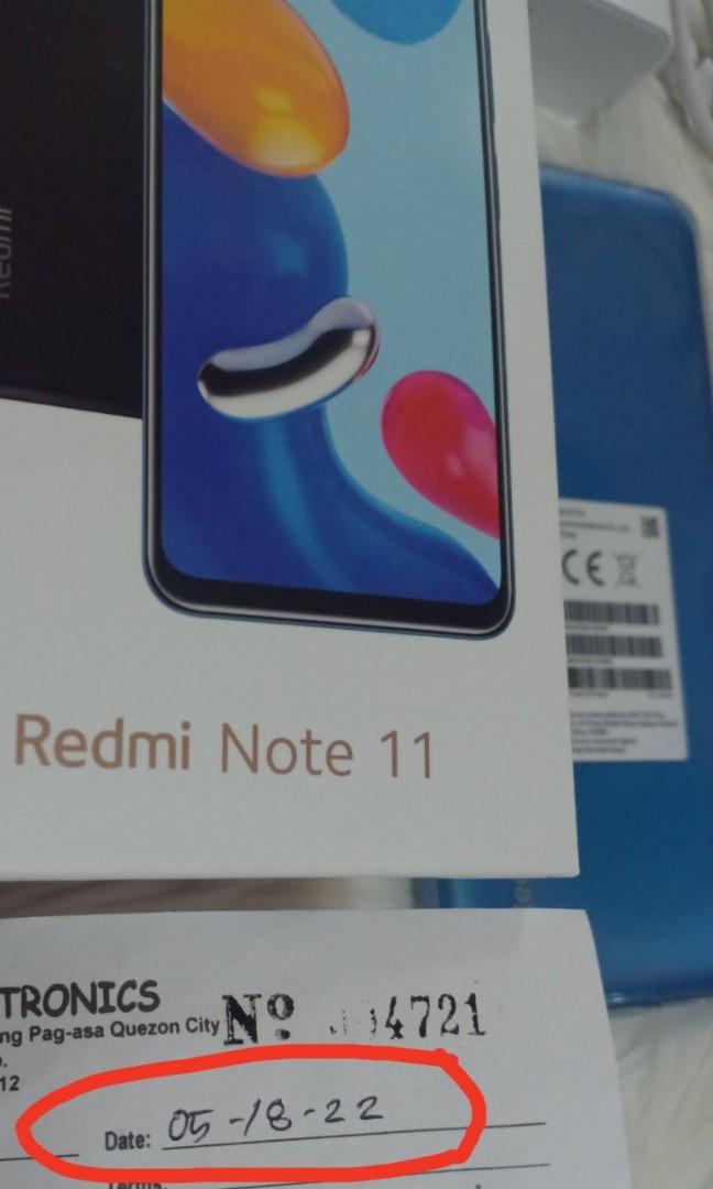 Redmi Note 11 Brandnew◾9k fix‼️ (Category: Xiaomi) located in Manila. Submitted by RealGoldPawnable18K21K24K (Listing ID 1162023513, Image 2). Description: Redmi Note 11 Twilight Blue 6GB Ram / 128 GB Rom 💯 Brandnew! NO ISSUE Date of purchase May 18, 2022 (As in kabibili Lang) with proof of receipt with warranty Naka tempered glass na din worth 300 pesos Actual photo already posted. Kung ano po ang nasa picture yun lang po ang kasama. (Silicon C