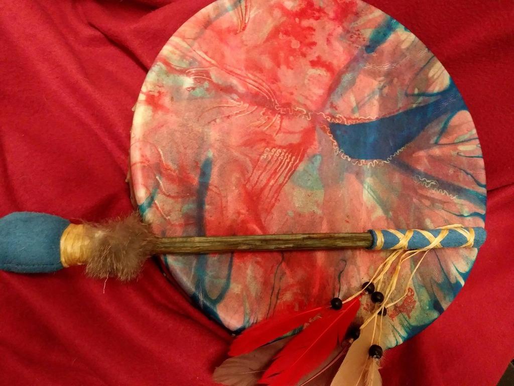 Shamanic drum 14" Elk skin drum, Hobbies & Toys, Music & Media, Musical